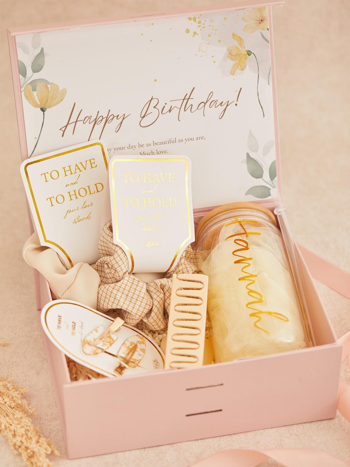 Birthday Box Gift Set, Custom Glass Cup Box, Green Box, Personalized ...