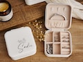 Personalized square jewelry box, travel jewelry case, jewelry organizer bridesmaid gift for sister, friend