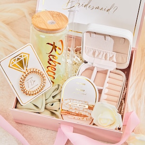 Gold will you be my bridesmaid proposal box set, personalized bridesmaid gift , matron of honor maid of honor bridesmaid glass tumbler