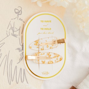 Bridesmaid hair clips, gold silver glitter bridesmaid gift, crease free bridesmaid favor proposal box
