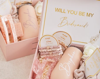 Personalized bridesmaid gift set, Will You Be My Maid of Honor box set, wedding gifts for your best friends and loved ones