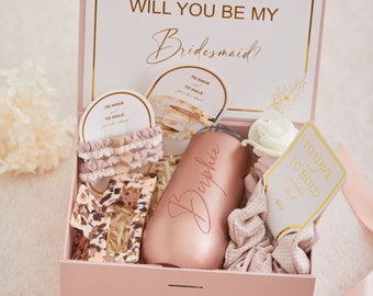 Caja de propuesta de dama de honor personalizada, conjunto de cajas Will You Be My Bridemaid, regalo de boda para propuestas de damas de honor