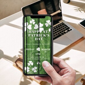 Plantilla de invitación electrónica digital del Día de San Patricio