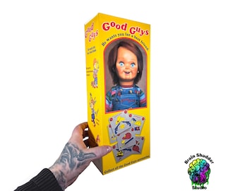 Child's Play Chucky Doll Box | 15 inches | Ships to you Cut, with fold lines Scored, and Ready for easy Assembly