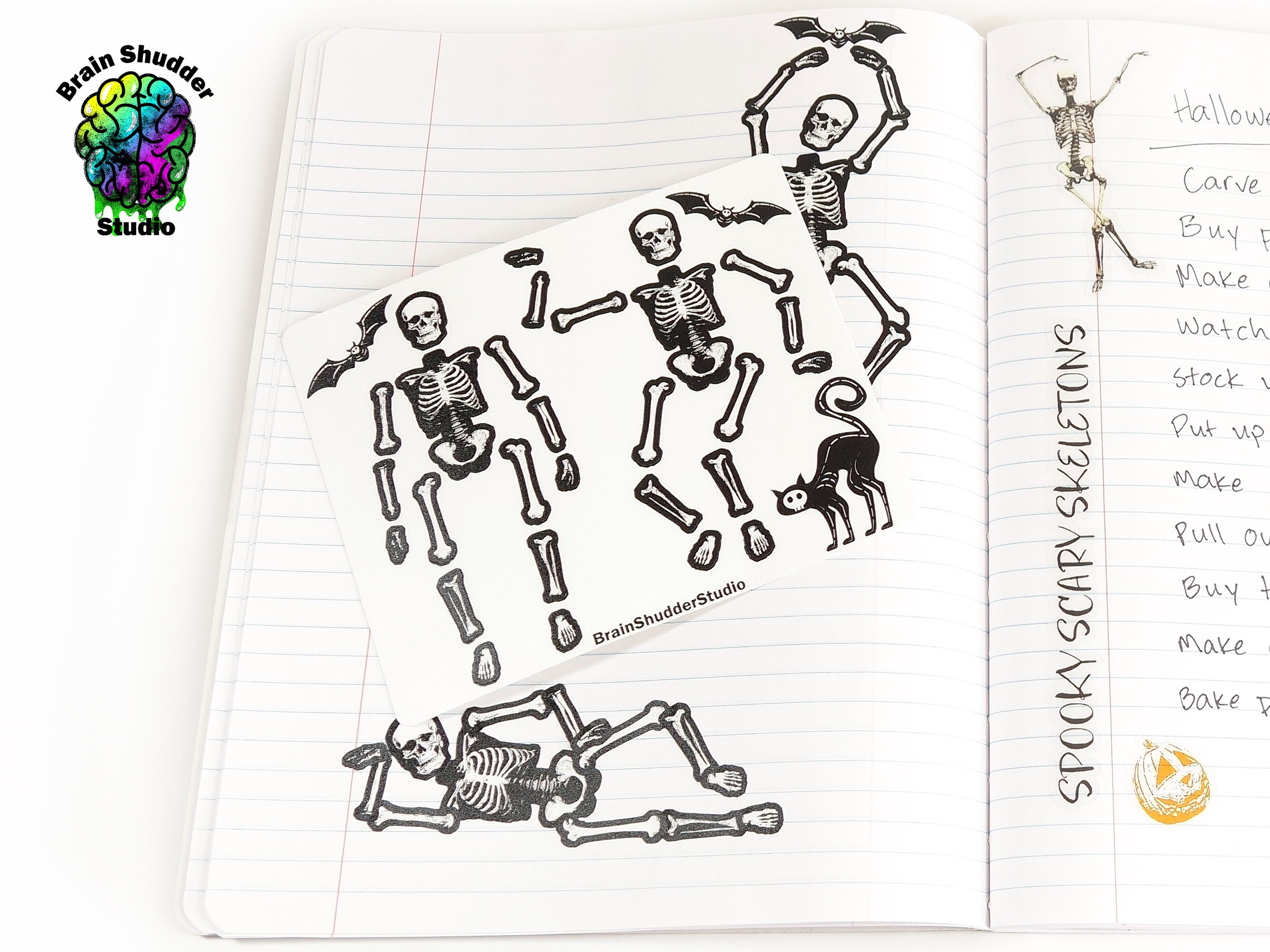 Skeleton Parts Sticker Poseable Skeleton Stickers | Sticker Sheet - Etsy