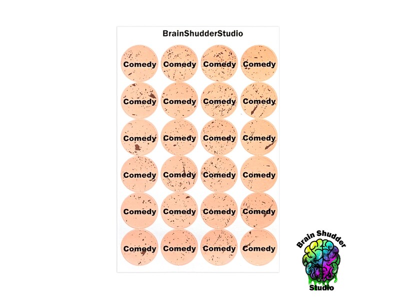Comedy VHS Movie Labels | Round VHS Movie Label Stickers | Retro Movie ...