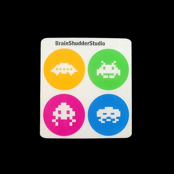 Space Invaders Mini Sticker Sheet | Gifts for Gamers