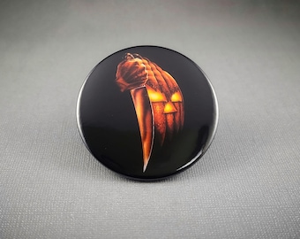Halloween Movie Button Pin - Horror Collectible