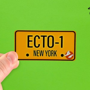 Ghostbusters ECTO-1 License Plate Sticker | Gifts for Movie Fans
