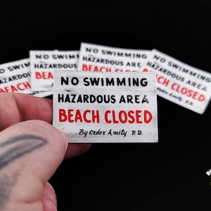 Jaws Beach Closed Sticker | Shark Week | Gifts for Horror Movie Fans