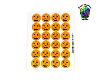 Halloween Pumpkin Label Stickers | Slightly Removeable
