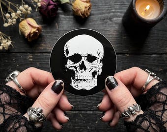 Skull Sticker | Black and White Skull