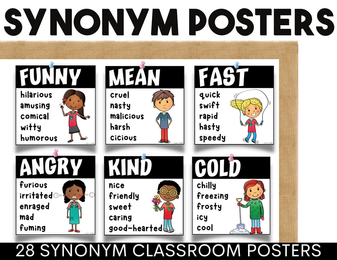 Synonym Posters, English Classroom Posters, Writing Posters, Learning