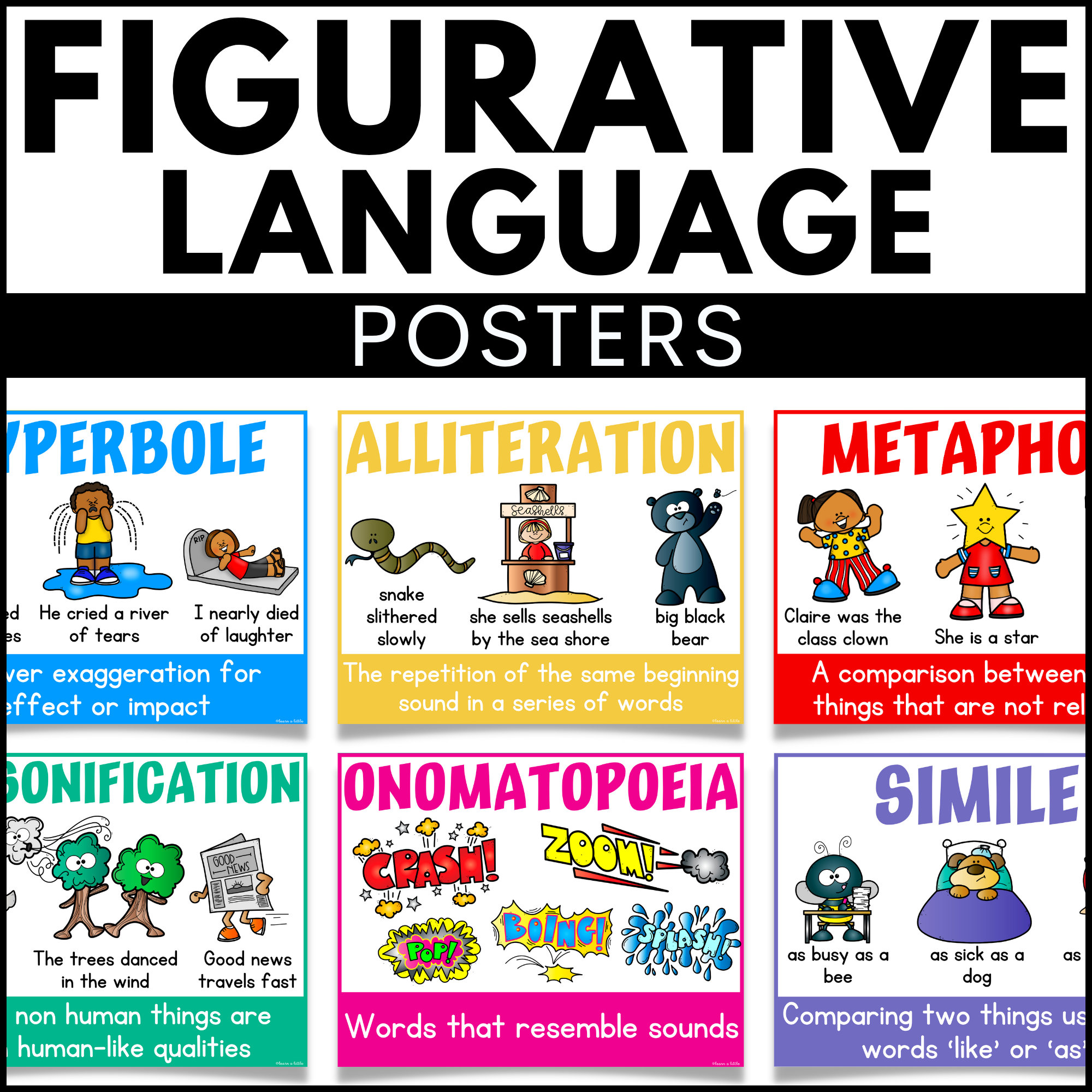 Figurative language posters english classroom posters writing posters