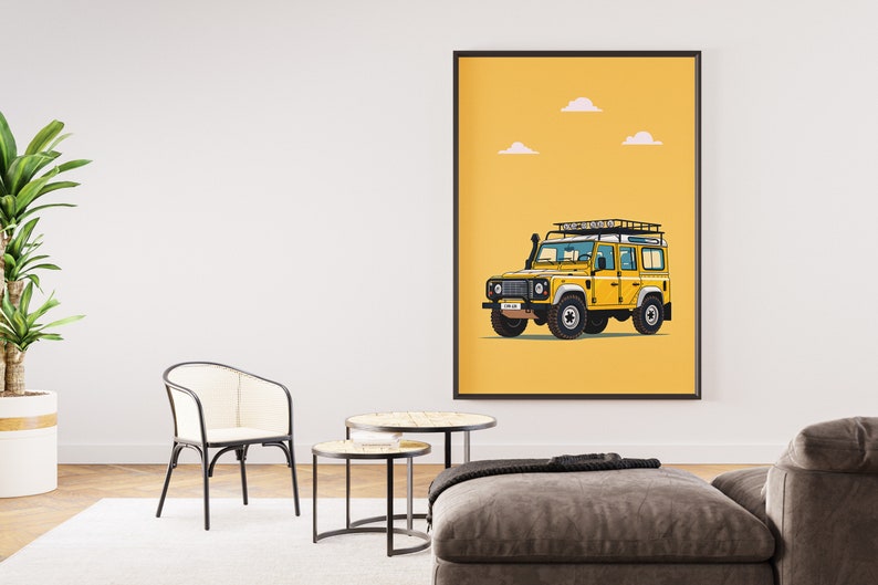 Land Rover Defender Print, Bold Illustrative Style Artwork (digital ...