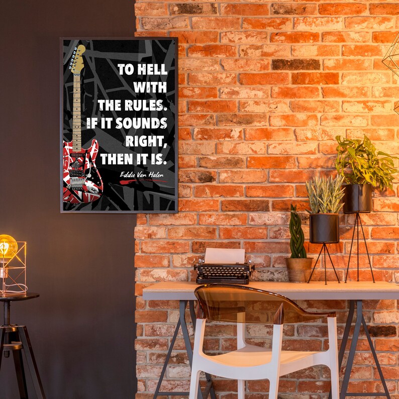 Eddie Van Halen Motivational Quote Poster Digital Download Printable