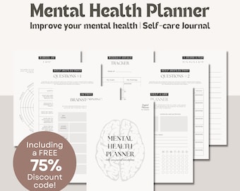 Self-Care Journal | Mental Health Planner 2023 | Mindfulness Journal | Goal and Mood Tracking | GoodNotes, Notability iPad Planner | Digital