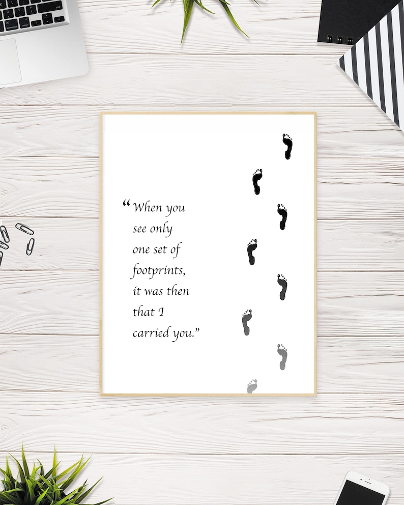 Footprints in the Sand Poem Printout Poster, Printable Religious Quotes ...