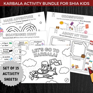 Karbala Activity Set | 15 Page Bundle | Printable Activities for Families and Kids | Shia Kids | Imam Hussain | Karbala | Instant Download