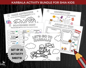 Karbala Activity Set | 15 Page Bundle | Printable Activities for Families and Kids | Shia Kids | Imam Hussain | Karbala | Instant Download