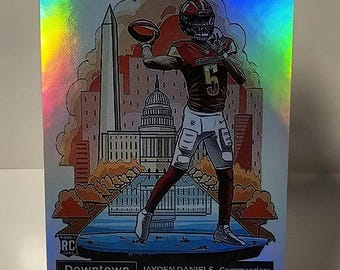 Jayden Daniels 2024 Panini Donruss Downtown No. 16 Rookie NFL Football Novelty Card Reprint