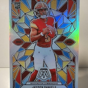 Jayden Daniels 2024 Panini Mosaic Football Stained Glass No. SG-17 Rookie NFL Football Novelty Card Reprint