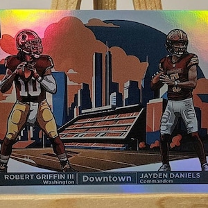 Jayden Daniels Robert Griffin III 2024 Panini Donruss Downtown Duos No. 20 Rookie NFL Football Novelty Card Reprint