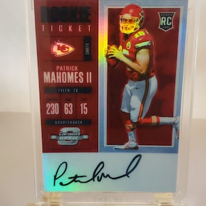Patrick Mahomes 2017 Panini Contenders Optic Auto Red Rookie Card Novelty Football Card Reprint