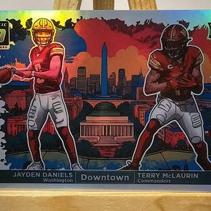 Jayden Daniels Terry McLaurin 2024 Panini Donruss Optic Downtown Duos No. 11 Rookie NFL Football Novelty Card Reprint