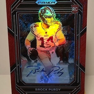 Brock Purdy 2022 Panini Prizm #353 Red Shimmer Rookie Auto 35/35 Novelty NFL Football Card Reprint