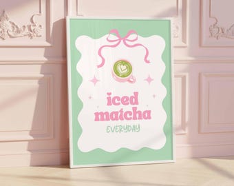 Lámina de matcha helado - Arte pastel para cocina y cafetería