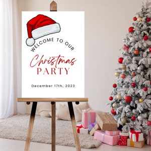 Christmas Party Welcome Sign, Christmas Party Decor, Christmas Custom ...