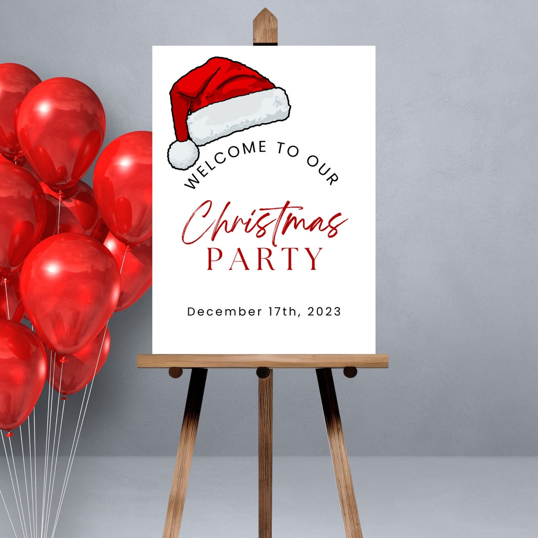 Christmas Party Welcome Sign, Christmas Party Decor, Christmas Custom ...