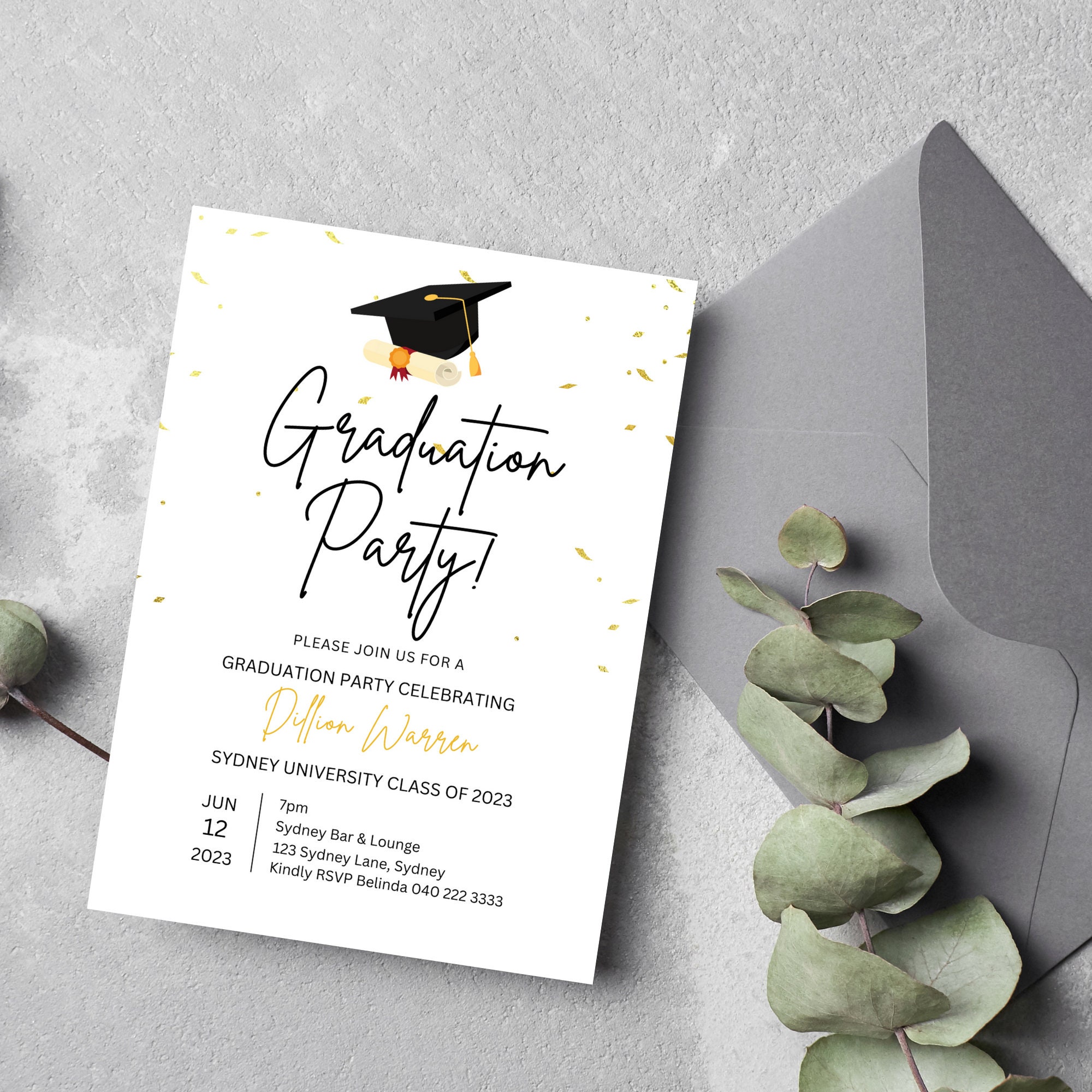 Graduation Party Invitation, Class of 2024, Editable Invite, Printable ...