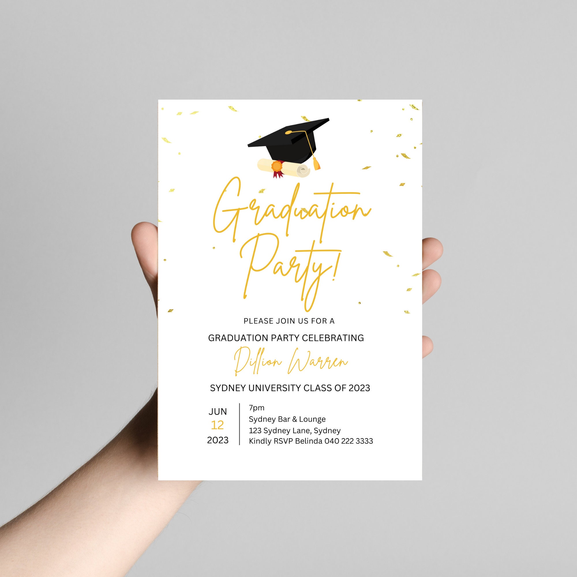 Graduation Party Invitation, Class of 2024, Editable Invite, Printable ...