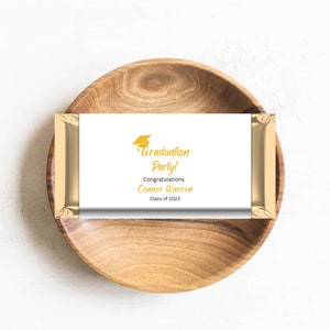 Gold Graduation Chocolate Wrapper, Personalised Printable Template, Class 2024 Grad Party, Aldi Candy Label Wrapper INSTANT DOWNLOAD DD008