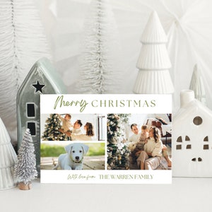 Cartolina di Natale con foto, cartolina fotografica di famiglia di Natale, buone vacanze, cartolina di buon Natale, 5x7 Canva stampabile modificabile DOWNLOAD IMMEDIATO DD012