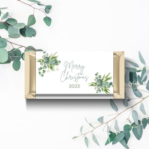 Christmas Party Chocolate Wrapper, Personalised Printable Template Bush Eucalyptus Aldi Chocolate Candy Wrapper Favor INSTANT DOWNLOAD DD012