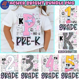 Teacher Bright Bundle Png, Teacher Aesthetic Png, Popular Now Png, Back To School Png, Trendy Now Kids Png, Teacher Png, Digital File