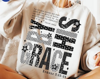 Saved By His Amazing Grace Png, Preppy Black White, Christian Shirt Sublimation, Jesus PNG, Bible Verse png, God Png, Faith Religious PNG