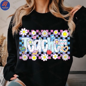 Coquette Teacher Png, Preppy Floral Teacher Sublimation Design, Cute Pastel Back to School Shirt Design Png, Retro Girly Teacher PNG