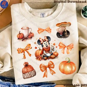 Herfstpompoen png, cartoonmuis herfst png, herfstvibes png, Pumpkin Spice png, coquette Autumn Animal png, pompoenpatch png, digitaal bestand