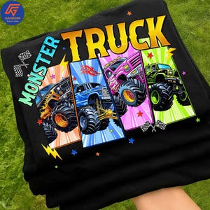 Kids Monster Truck PNG, Boy Truck Shirt Sublimation Design, Monster Trucks Are My Jam Graphic, Easter Boy PNG Download image 1