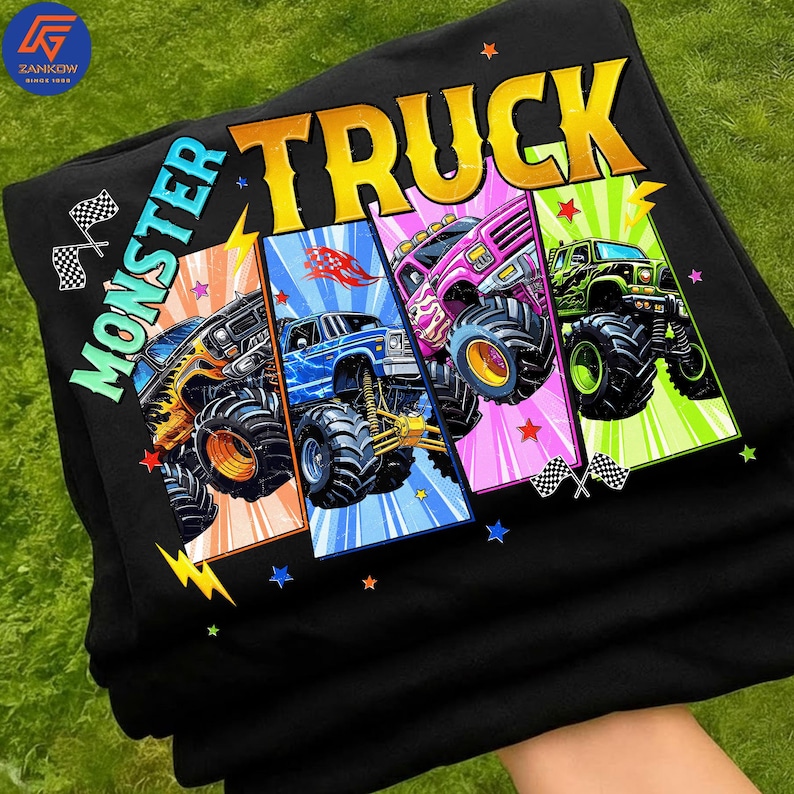 Kids Monster Truck PNG, Boy Truck Shirt Sublimation Design, Monster Trucks Are My Jam Graphic, Easter Boy PNG Download image 1