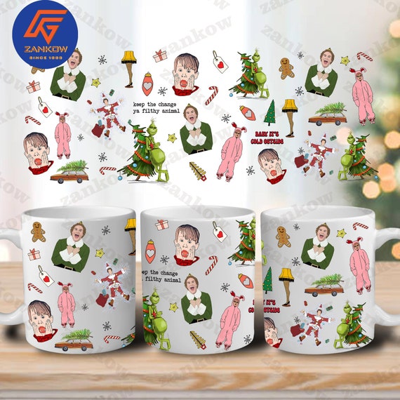 Christmas Friends Movie Merry Christmas Mug Wrap, Christmas 11oz Mug Design Download Png, Xmas 11oz Mug Wrap Png