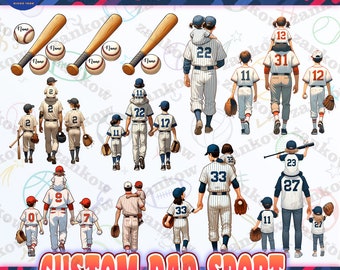 7+ Custom Number Softball Dad Gift Png, Personalized Baseball Dad Png Bundle, Father&#39;s Day Gift Png, Sport Dad Gift Png, Digital File