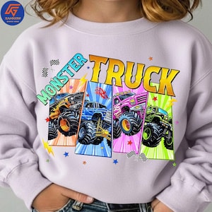 Kids Monster Truck PNG, Boy Truck Shirt Sublimation Design, Monster Trucks Are My Jam Graphic, Easter Boy PNG Download image 6