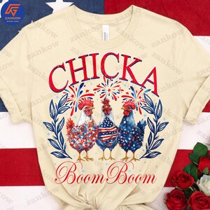 Funny Chicken 4th Of July Png, Chicka Boom Boom Png, Usa Flag Png, Patriotic Png, Independence Day Png, American Farmer Png, Freedom Png