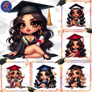 Para Mi Familia Chicano Png Bundle, Graduation Chibi Style Png, Educated Latina Girls Png, Cholo La Graduada Png, Chibi Cute Girls Png