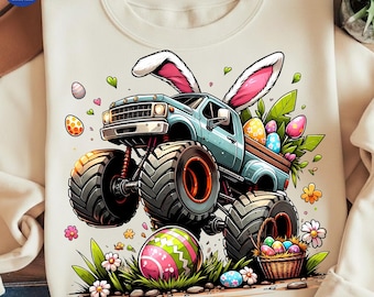 Monster Truck di Pasqua Png, Monster Truck Pasqua Sublimazione Png, Ragazzo di Pasqua Png, Felice Giorno di Pasqua Ragazzo Png, Monster Truck Pasquale Png